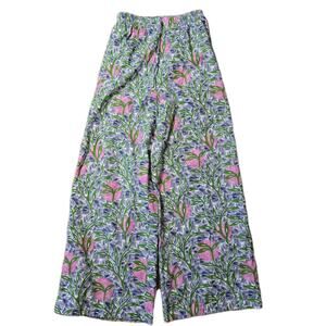 Liberty & Justice High Rise Wide Leg Cotton Pants Pink/Blue/Green, Size S